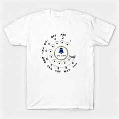 Vintage Rotary Phone Dial Pattern T-Shirt--VINT003