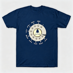 Vintage Rotary Phone Dial Pattern T-Shirt--VINT003