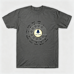 Vintage Rotary Phone Dial Pattern T-Shirt--VINT003