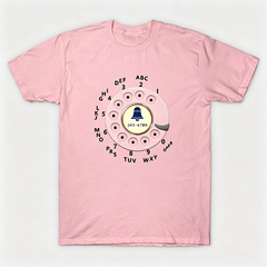 Vintage Rotary Phone Dial Pattern T-Shirt--VINT003