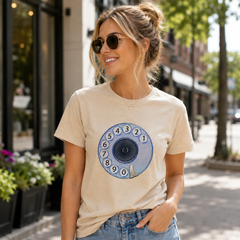 Vintage Rotary Phone Dial Pattern T-Shirt--VINT012