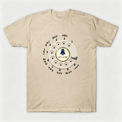 Vintage Rotary Phone Dial Pattern T-Shirt--VINT003