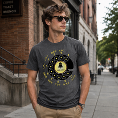 Vintage Rotary Phone Dial Pattern T-Shirt--VINT013