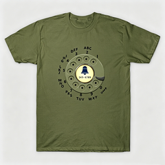 Vintage Rotary Phone Dial Pattern T-Shirt--VINT003