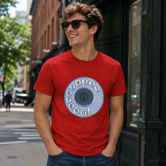 Vintage Rotary Phone Dial Pattern T-Shirt--VINT012