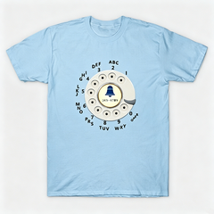 Vintage Rotary Phone Dial Pattern T-Shirt--VINT003