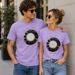 Vintage Rotary Phone Dial Pattern T-Shirt--VINT011
