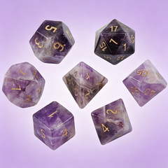 Natural purple crystal dice necklace