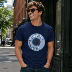 Vintage Rotary Phone Dial Pattern T-Shirt--VINT012