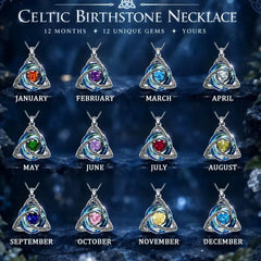 Celtic Knot Birthstone Necklace, Trinity Knot Pendant, Celtic Jewelry, Personalized Birth Month Gift, Spiritual Protection Necklace for Her