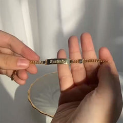 Pulsera de bebé con pulsera con nombre de piedra natal para regalos de niños