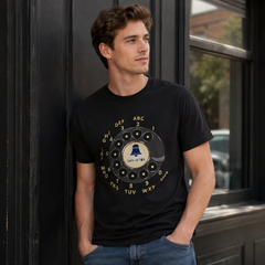 Vintage Rotary Phone Dial Pattern T-Shirt--VINT001