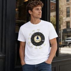Vintage Rotary Phone Dial Pattern T-Shirt--VINT001