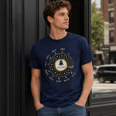 Vintage Rotary Phone Dial Pattern T-Shirt--VINT001