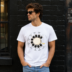 Vintage Rotary Phone Dial Pattern T-Shirt--VINT004