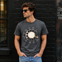 Vintage Rotary Phone Dial Pattern T-Shirt--VINT004