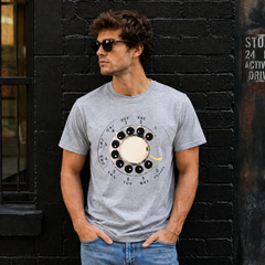 Vintage Rotary Phone Dial Pattern T-Shirt--VINT004