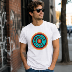 Vintage Rotary Phone Dial Pattern T-Shirt--VINT006