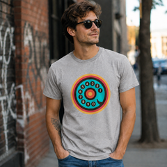 Vintage Rotary Phone Dial Pattern T-Shirt--VINT006
