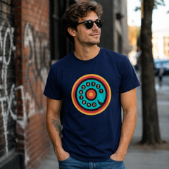 Vintage Rotary Phone Dial Pattern T-Shirt--VINT006