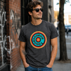 Vintage Rotary Phone Dial Pattern T-Shirt--VINT006