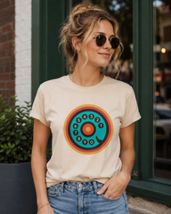 Vintage Rotary Phone Dial Pattern T-Shirt--VINT006