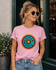 Vintage Rotary Phone Dial Pattern T-Shirt--VINT006