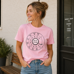 Vintage Rotary Phone Dial Pattern T-Shirt--VINT008
