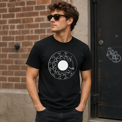Vintage Rotary Phone Dial Pattern T-Shirt--VINT009