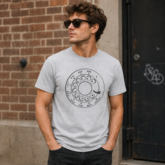 Vintage Rotary Phone Dial Pattern T-Shirt--VINT009