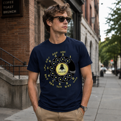 Vintage Rotary Phone Dial Pattern T-Shirt--VINT013