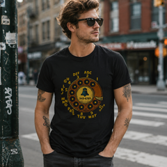 Vintage Rotary Phone Dial Pattern T-Shirt--VINT015