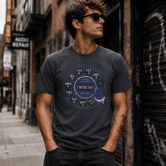 Vintage Rotary Phone Dial Pattern T-Shirt--VINT016