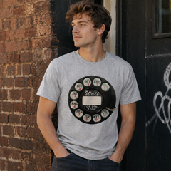 Vintage Rotary Phone Dial Pattern T-Shirt--VINT017