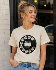 Vintage Rotary Phone Dial Pattern T-Shirt--VINT017