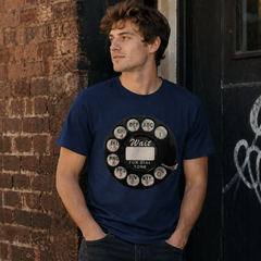 Vintage Rotary Phone Dial Pattern T-Shirt--VINT017