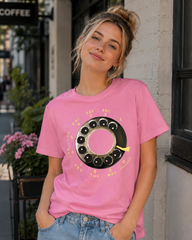 Vintage Rotary Phone Dial Pattern T-Shirt--VINT018