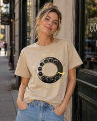 Vintage Rotary Phone Dial Pattern T-Shirt--VINT018