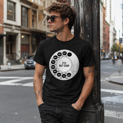 Vintage Rotary Phone Dial Pattern T-Shirt--VINT019