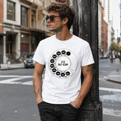 Vintage Rotary Phone Dial Pattern T-Shirt--VINT019