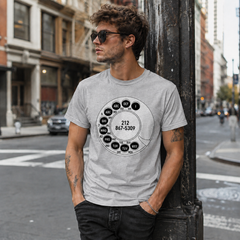 Vintage Rotary Phone Dial Pattern T-Shirt--VINT019