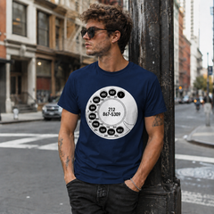 Vintage Rotary Phone Dial Pattern T-Shirt--VINT019