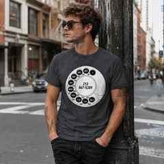 Vintage Rotary Phone Dial Pattern T-Shirt--VINT019