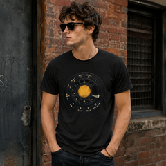 Vintage Rotary Phone Dial Pattern T-Shirt--VINT022