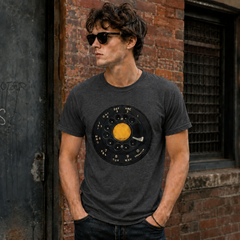 Vintage Rotary Phone Dial Pattern T-Shirt--VINT022