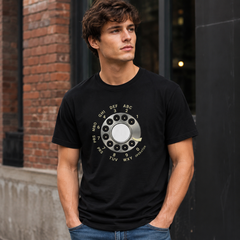 Vintage Rotary Phone Dial Pattern T-Shirt--VINT024