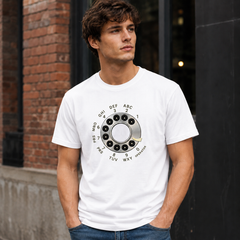 Vintage Rotary Phone Dial Pattern T-Shirt--VINT024