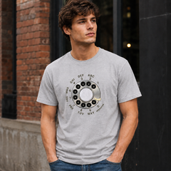 Vintage Rotary Phone Dial Pattern T-Shirt--VINT024