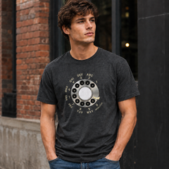 Vintage Rotary Phone Dial Pattern T-Shirt--VINT024