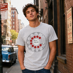 Vintage Rotary Phone Dial Pattern T-Shirt--VINT026